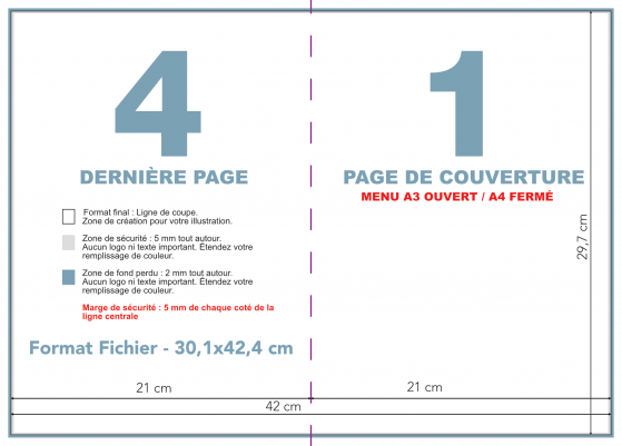 Format A3 ouvert A4 ferme