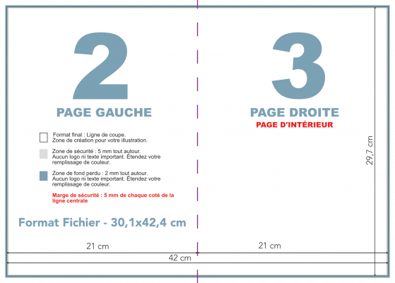 Format interieur A3 ouvert A4 ferme